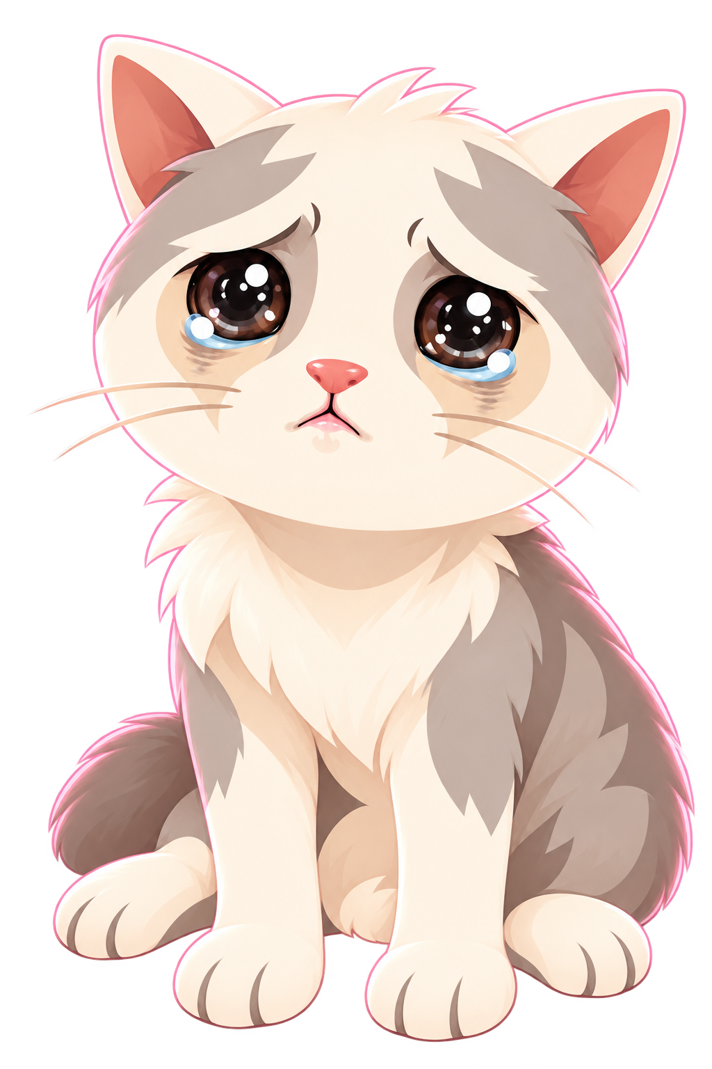 Crying cream and taupe CASH CAT SCHIFFY